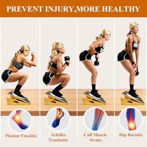 Professional Wooden Slant Board, Adjustable Incline Board and Calf Stretcher, Slant Board for Calf Stretching, Balance Stretch Board