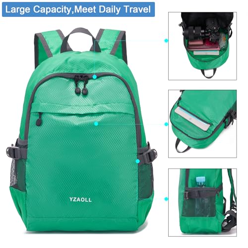 YZAOLL 20L Small Hiking Backpack Lightweight Day Packs, Packable Backpack for Women Men Travel Camping Vacation,LQing - color: A-20l-qing