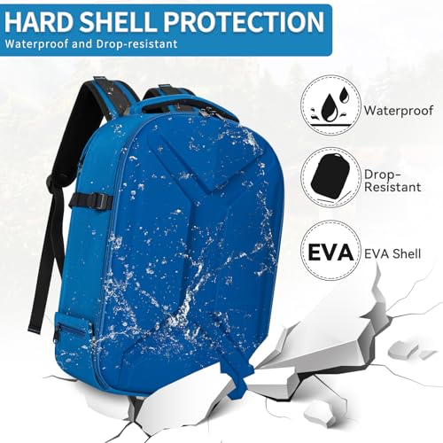 Camera Backpack, Hardshell DSLR Photography Camera Bag with Rain Cover, Waterproof Hard Shell Camera Case with Tripod Holder & 15.6" Laptop Compartment Compatible with Canon/Nikon/Sony/DJI Mavic Drone - color: Blue