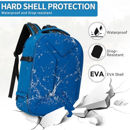 Camera Backpack, Hardshell DSLR Photography Camera Bag with Rain Cover, Waterproof Hard Shell Camera Case with Tripod Holder & 15.6" Laptop Compartment Compatible with Canon/Nikon/Sony/DJI Mavic Drone - color: Blue