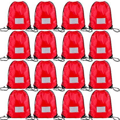 CODOBON 16 Pack Drawstring Bags,Bulk Draw String Backpack, DIY Gym Sports Cinch Bag Sackpack for Women Men, Red - color: Red