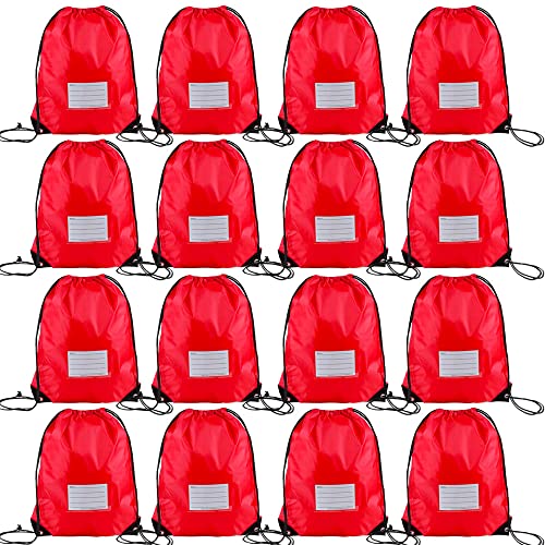 CODOBON 16 Pack Drawstring Bags,Bulk Draw String Backpack, DIY Gym Sports Cinch Bag Sackpack for Women Men, Red - color: Red