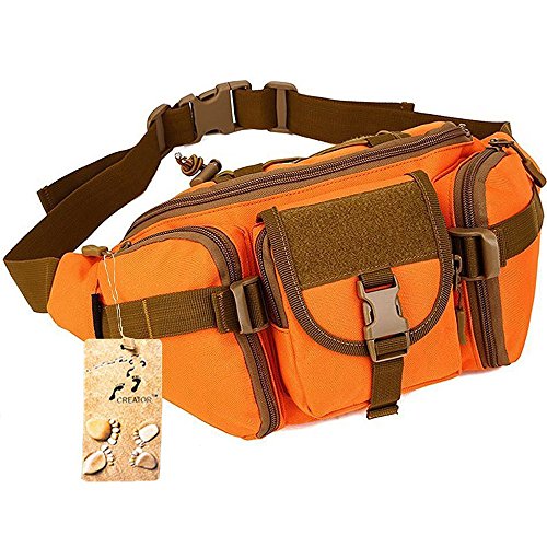 CREATOR Tactical Waist Pack Military Fanny Pack Outdoor Army Waist Bag Large Waist Pack for Daily Life Cycling Camping Hiking Hunting Fishing Black Jacinth - color: Jacinth