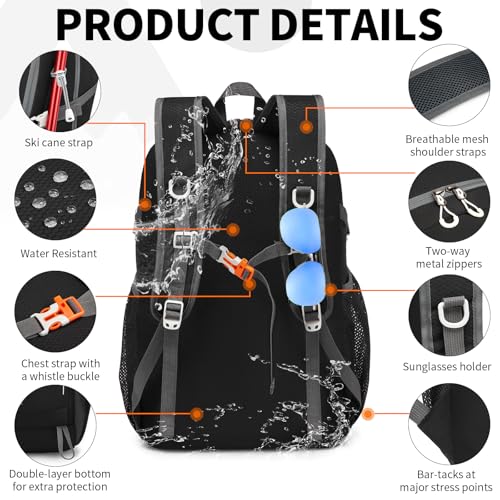 45L Lightweight Packable Backpack – Durable Foldable Daypack for Travel, Hiking, and Gym (Black) - color: 45l-black