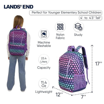 Lands' End Unisex Kids Medium ClassMate Lightweight Durable Elementary School Backpack, Rose Violet - color: Rose Violet