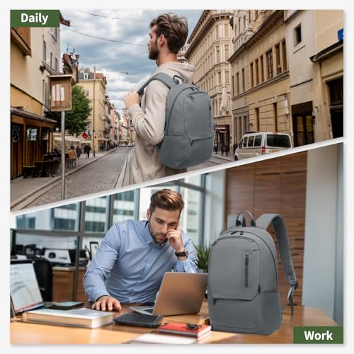 DTGN Travel Laptop Backpack, Carry On Backpack, TSA-Approved Water-Resistant Rucksack Nylon for Work Men Women Fits 16 Inch Notebook, Grey - color: Grey