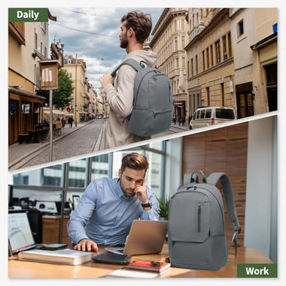 DTGN Travel Laptop Backpack, Carry On Backpack, TSA-Approved Water-Resistant Rucksack Nylon for Work Men Women Fits 16 Inch Notebook, Grey - color: Grey
