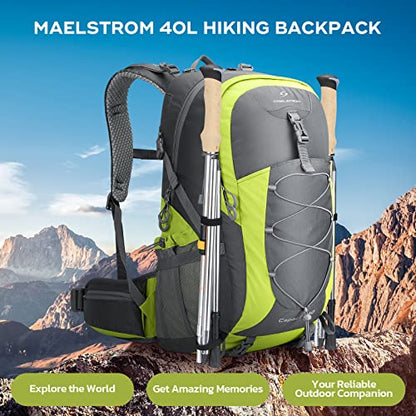 Maelstrom Hiking Backpack,Camping Backpack,40L Waterproof Hiking Daypack with Rain Cover,Lightweight Travel Backpack,Grey - color: 40l Grey, size: 40l