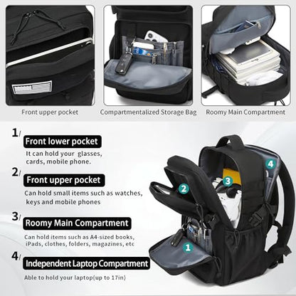 Wotony Military Tactical Backpack for Men Waterproof Daypack 3 Day Assault Pack Laser-Cut MOLLE Webbing Design with Water Bottle Holder Black Small Tactical Assault Bag (Blue, 25L) - color: Blue, size: 25L