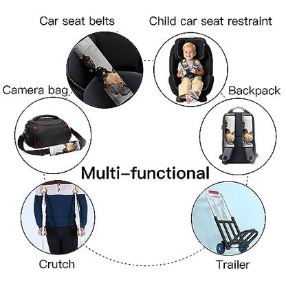 Car Seat Belt Pad Cover, 2-Pack Soft Car Safety Seat Belt Strap Shoulder Pad for Adults and Children, Suitable for Car Seat Belt, Backpack, Shoulder Bag (Cow Pattern) - color: Cow Pattern