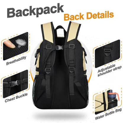 Goloni Soccer Backpack,Basketball Backpack with Ball Compartment & Shoe Compartment,Backpack for Basketball,Soccer - color: Yellow