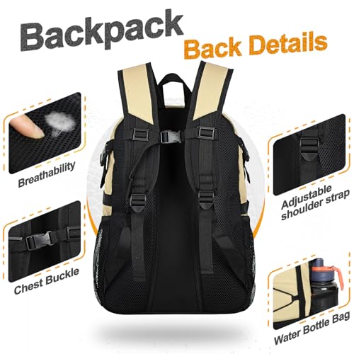 Goloni Soccer Backpack,Basketball Backpack with Ball Compartment & Shoe Compartment,Backpack for Basketball,Soccer - color: Yellow