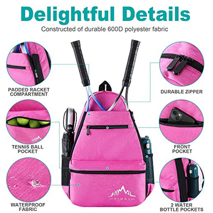 Himal Outdoors Tennis Backpack Tennis Bag - Large Storage Holds 2-3 Rackets and Necessities,Suitble for Women,Men and Teenagers