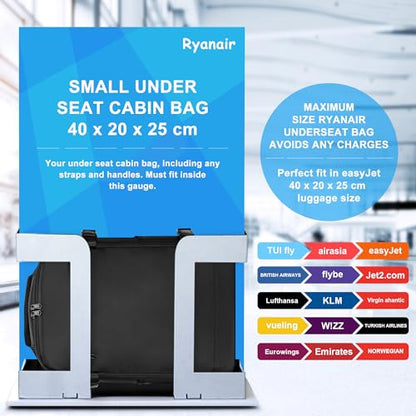 HOMIEE Ryanair Personal Item 40x20x25 Travel Bag, 20L Carry on Backpack TSA Approved Under Seat Water Resistant Cabin Bag for Weekender Gift Fits 15.6 Inch Laptop, Black - color: Black, size: Large