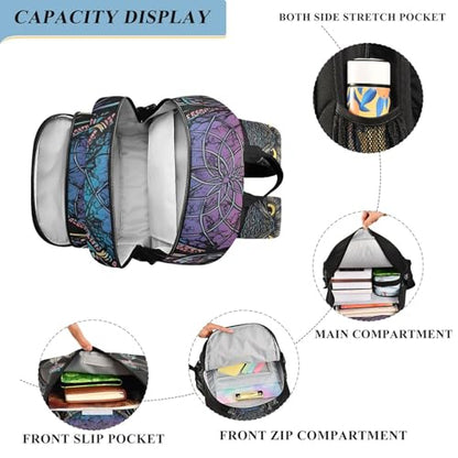 ALAZA Owl Rainbow Dream Catcher Laptop Backpack Purse for Women Men Travel Bag Casual Daypack with Compartment & Multiple Pockets - color: Owl