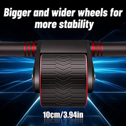 Auto Rebound Exercise Roller Wheels - Ab Roller Fitness Equipment for Core Strength Training Home Gym Fitness Equipment with Knee Mat AB Core Workout for Home Gym Beginners