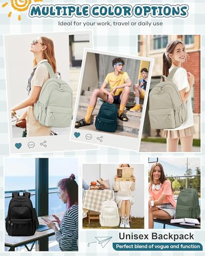 winspansy Backpack for School Teenage Girls Boys,Waterproof Lightweight School Bags Travel Daypack Simple Cute College Backpack Rucksack for Women Men fit 14 Inch Laptop,Peacock Blue - color: A2-peacock Blue
