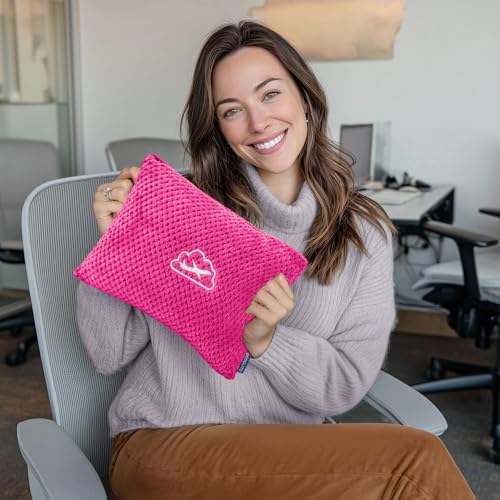 BEDELITE Travel Blanket with Bag, Ultra-Soft Jacquard Fleece Blanket with Luggage Sleeve & Backpack Clip, Airplane Blanket Travel Essentials, Hot Pink - color: Hot Pink