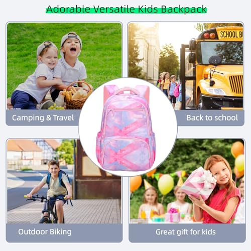 MITOWERMI Kids Backpack for Girls Elementary School Bags Backpacks for Girls Children Bookbags Primary Kindergarten Backpack Pink Geometric - color: Plaid Pink