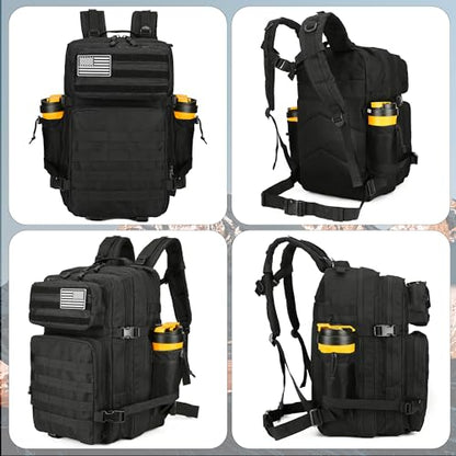 Lovelinks21 45L Tactical Assault Backpack 3 day assault pack with Molle Waterproof backpack Rucksack for Tactical Backpacks (Black-2) - color: Black-2