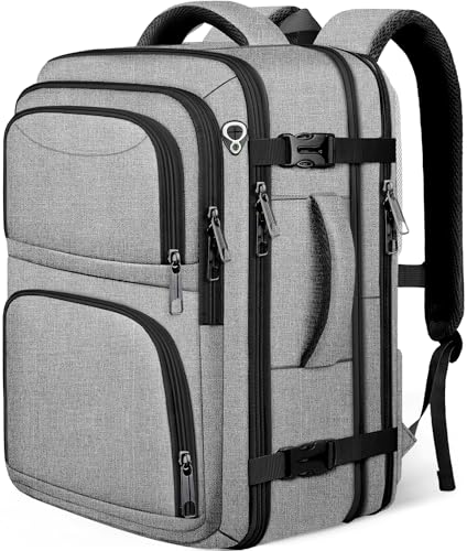 Extra Large Travel Backpack, Carry on Luggage Backpack TSA 18.4 inch Laptop Bag Flight Approved, Lightweight Business Luggage Bag, Travel Gifts for Men, Black - color: Grey, size: XX-Large