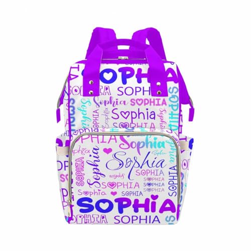 MyPupSocks Custom Diaper Bag for Mom, Customized Diaper Backpack Personalized Mummy Nursing Baby Bags Fashion Shoulders Bag Casual Daypack Travel Bag for Mom Girls Mother's Day - color: Color 19