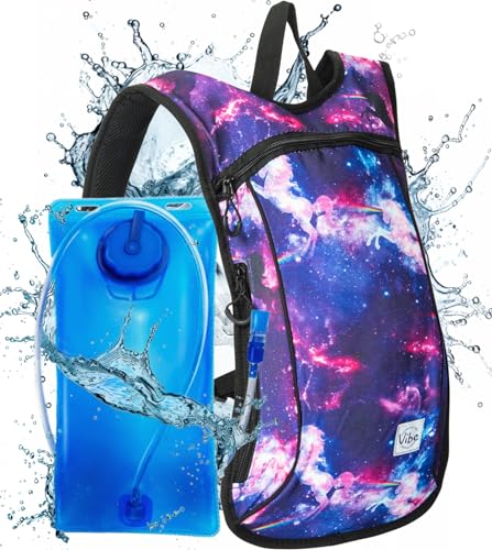 Vibe Festival Gear Rave Hydration Pack Backpack with 2L Water Bladder for Women Men – Festival Hydropack, Hydro Pack, Leak Proof, Lightweight – Teens, Party, Hiking, Running, Outdoor Sports - color: Unicorn