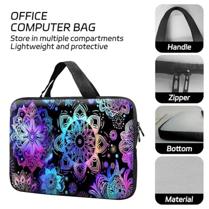 14 15 15.4 15.6 inch Laptop Handle Bag Computer Bag, Pouch Holder Notebook Sleeve Cover Soft Case Compatible for Dell,Lenovo,Toshiba HP, Asus Notebook-Mandala - color: Mandala