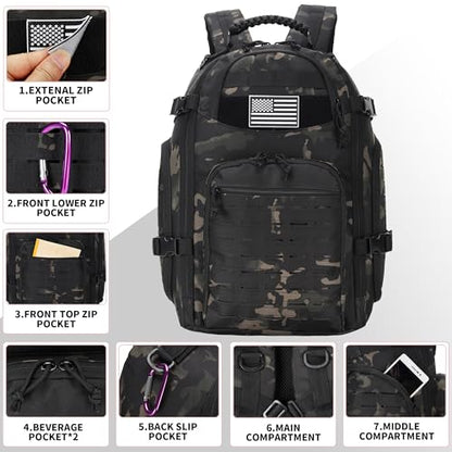 30L Hiking Backpack Lightweight Outdoor Daypack Camping Backpack Outdoor Travel Daypack Day Pack for Man Woman (Black Camo) - color: Black Camo