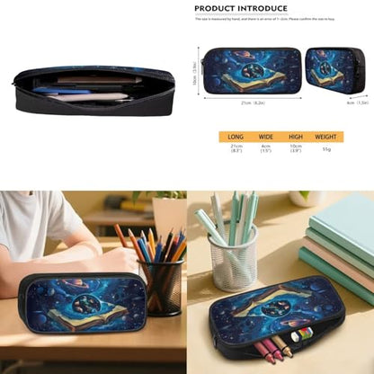 Book Galaxy Backpack for Boys Kids Backpack with Lunch Box Water Bottle Carrier and Pencil Case 4PCS Set Elementary School Backpacks for Boys Bookbag with Handle 17 Inch Schoolbag - color: Book Galaxy