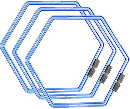 Hexagon Agility Ring Training Circle Ring Speed Agility Ladder Physical Training Ring Football Footwork Trainer Hurdles Agility Ladder Fitness Equipment Multicolor Training Ring 3Pcs - color: blue
