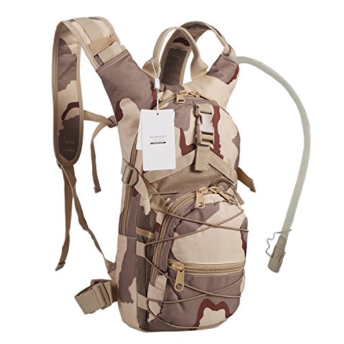 Hydration Backpack with 3L Water Bladder for Hiking and Climbing - color: Desert Camo