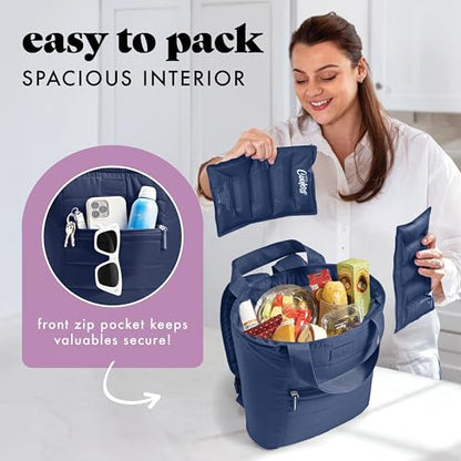 Fit & Fresh Mari Insulated Soft Backpack Cooler Tote, 12-Can Capacity - color: Midnight Blue