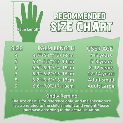 WVVOU Goalkeeper Gloves for Kids Youth, Soccer Goalie Gloves with Double Protection, Anti-Slip Soccer Gloves, Super Grip - color: Green, size: 6