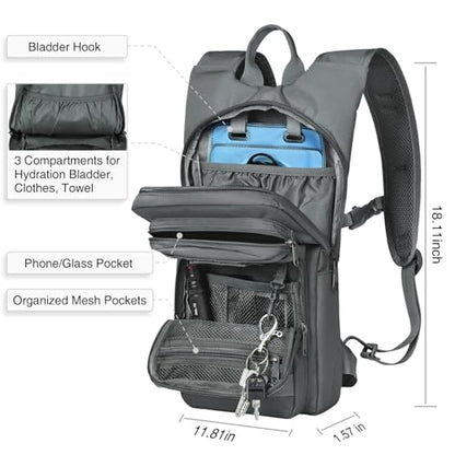 NOOLA Hydration Backpack with 3L TPU Water Bladder, Tactical Molle Water Backpack for Men Women, Hydration Pack for Hiking, Biking, Running and Climbing - color: Grey