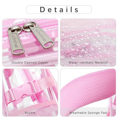 abshoo Large Heavy Duty Girls Clear Backpack for School Bookbag Transparent Multi Pocket Backpacks for Women (Pink) - color: Pink