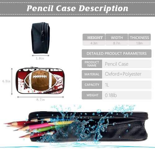 Kids Backpack School Bookbag 16inch Schoolbag With Lunch Box Bag And Pencil Case Set For Boys Girls - color: Football