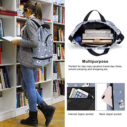 KAMO Drawstring Backpack Bag - Sport Swimming Yoga Backpack with Shoe Compartment, Two Water Bottle Holder for Men Women Large String Backpack Athletic Sackpack for Travel - color: Dog