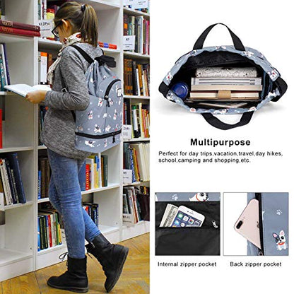 KAMO Drawstring Backpack Bag - Sport Swimming Yoga Backpack with Shoe Compartment, Two Water Bottle Holder for Men Women Large String Backpack Athletic Sackpack for Travel - color: Dog