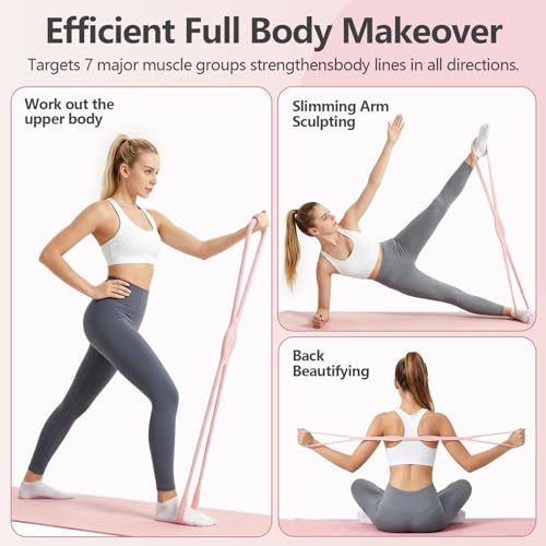 Figure 8 Resistance Band, Exercise Band for Physical Therapy, - color: 25BL Pink