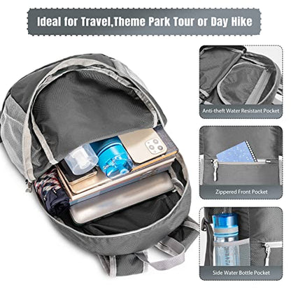 ZOMAKE Ultra Lightweight Hiking Backpack 20L, Packable Small Backpacks Water Resistant Daypack for Women Men(Medium Grey) - color: Medium Grey