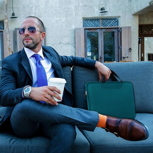 Laptop Sleeve Bag 15.6 Inch, Traveling Briefcase Handle Bag & with Extra Pockets, Computer Protective Case Compatible for 15 15.6 inch HP, Dell, Acer, Asus, Cyan - color: Cyan, size: 15.6 inch
