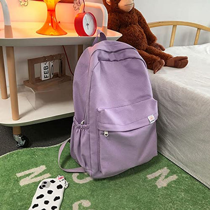 Eagerrich Aesthetic Cute School Backpack for Teens Girls Laptop Bag - color: Purple