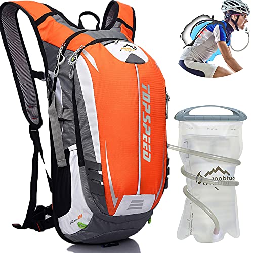 INOXTO Hydration Pack Backpack，18L Hydration Pack Lightweight Water Backpack with 2L Water Bladder Bag Daypack for Hiking Running Cycling Camping Hunting for Women Men
