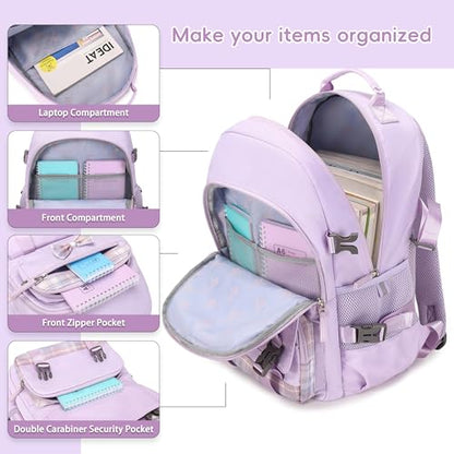 Hey Yoo Cute School Backpack for Girls Backpack for School Bag Bookbag Teen Girl Backpacks for Girls Teens (Purple) - color: Purple