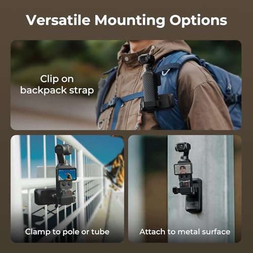 SMALLRIG Magnetic Backpack Strap Clip Mount for DJI Osmo Pocket 4 3/Action 6/5 Pro/4/Nano, for GoPro Hero 13/12/11, for Insta360 X5/4/3/Ace Pro 2, with Ball Head Adapter Base Mantis Hook - 6052 - style: Clip Mount (for Pocket 4/3)