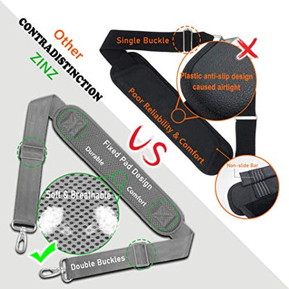 ZINZ Bag Shoulder Strap, Padded Adjustable Shoulder Strap Replacement - color: Grey, size: 57"