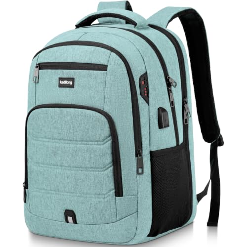 kadilong School Backpack for Teens Boys Extra Sturdy,Laptop Backpack for Men Business Travel College TSA Friendly - color: Green, size: 15,6 inch