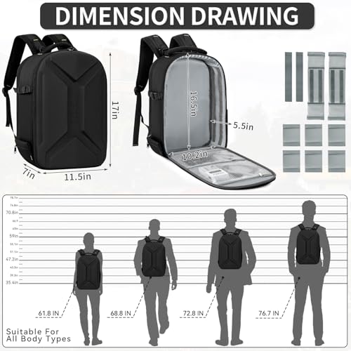 Camera Backpack, Hardshell DSLR/SLR/Mirrorless Photography Camera Bag with Rain Cover, Waterproof Hard Shell Camera Case with Tripod Holder & 15.6" Laptop Compartment Compatible with Canon/Nikon/Sony - color: Black
