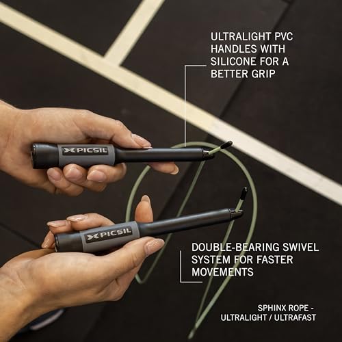 PICSIL - Sphinx Rope | 360° Spin Jump Rope | Dual Bearing System | Fast & Lightweight for Fitness, Cross Training Boxing | Adjustable Cable| Double Rolling | - color: Aqua